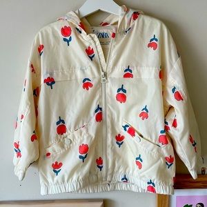 Zara Tulip Print wind and rain jacket 4-5